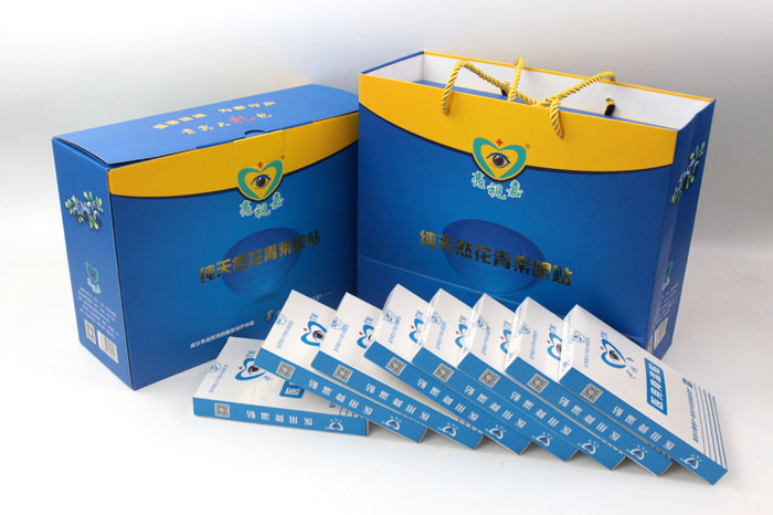 哪里可以做禮盒包裝？護(hù)眼神器亮視嘉護(hù)眼貼禮盒包裝+手提袋套裝出自長沙印刷廠